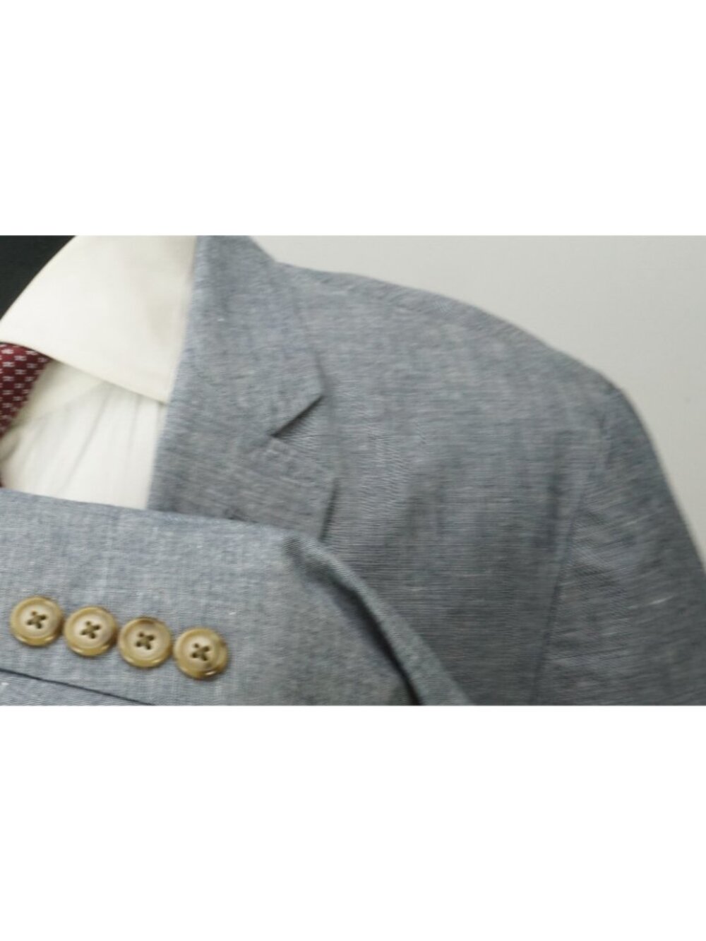 J. Crew Ludlow Cotton Linen Blend Blue Sport Coat Jacket Sz 44R - Picture 5 of 10